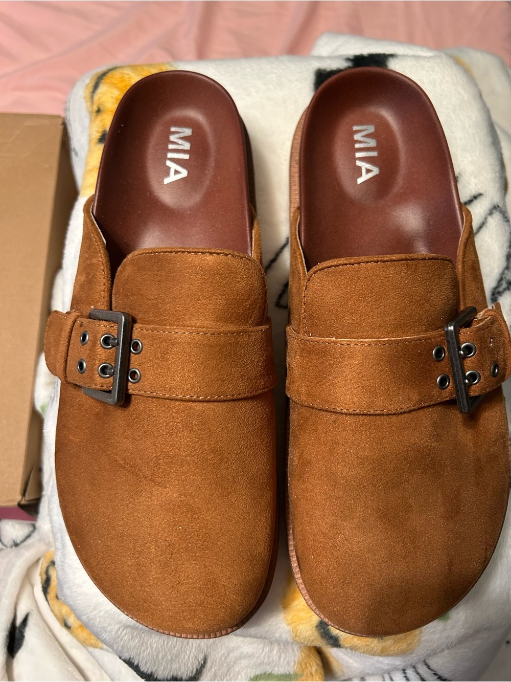 MIA Women’s Suede Slip-On Loafers in Chestnut Brown
